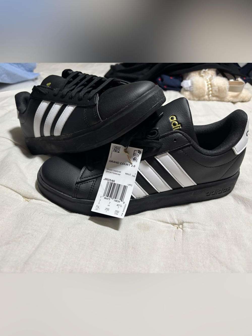 adidas Black and White Men's Court Sneakers